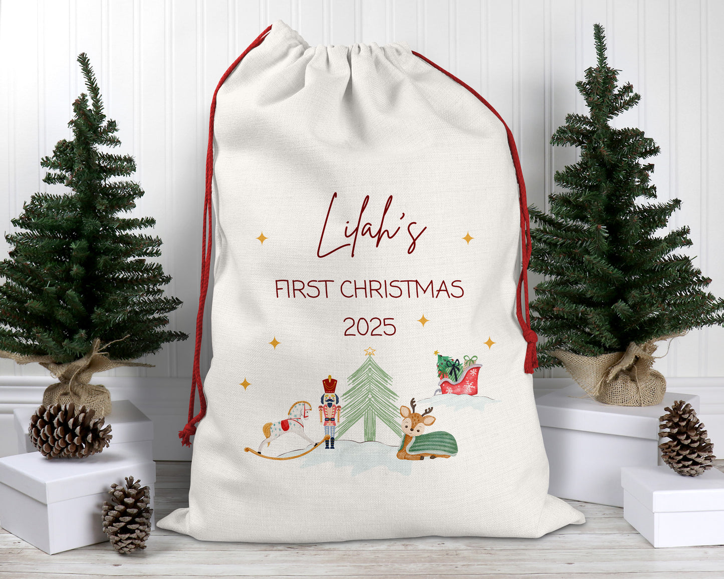Personalised Baby's First Christmas Stocking, Personalised Christmas Sack, My 1st Christmas