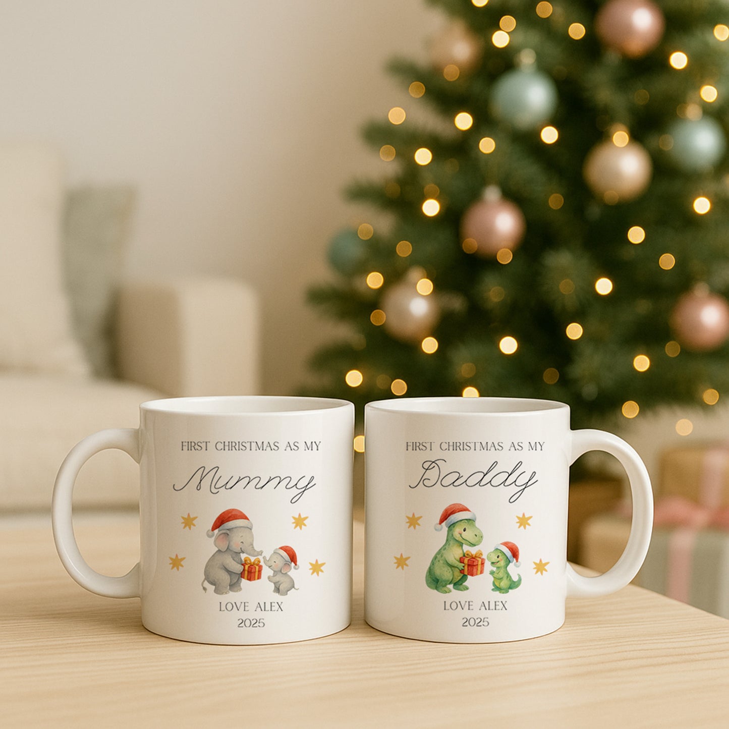Personalised First Christmas Mug β Daddy, Mummy Or New Parent Gift