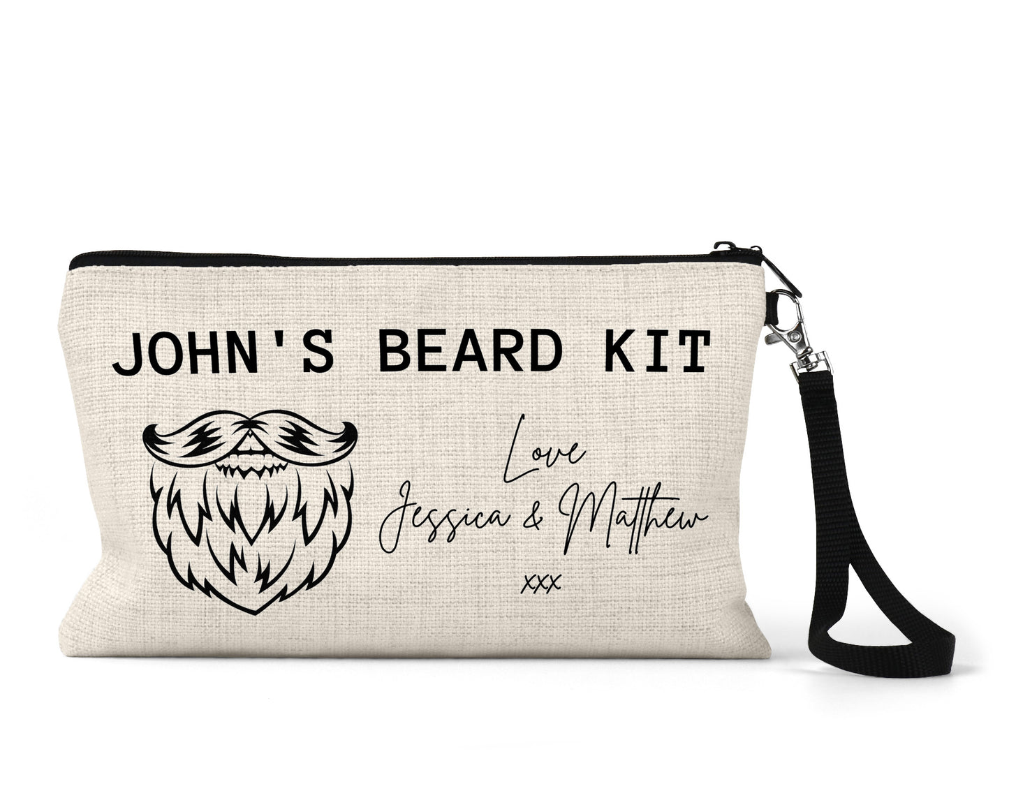 Personalised Beard Kit Bag, Beard Oil Bag, Dad Gifts