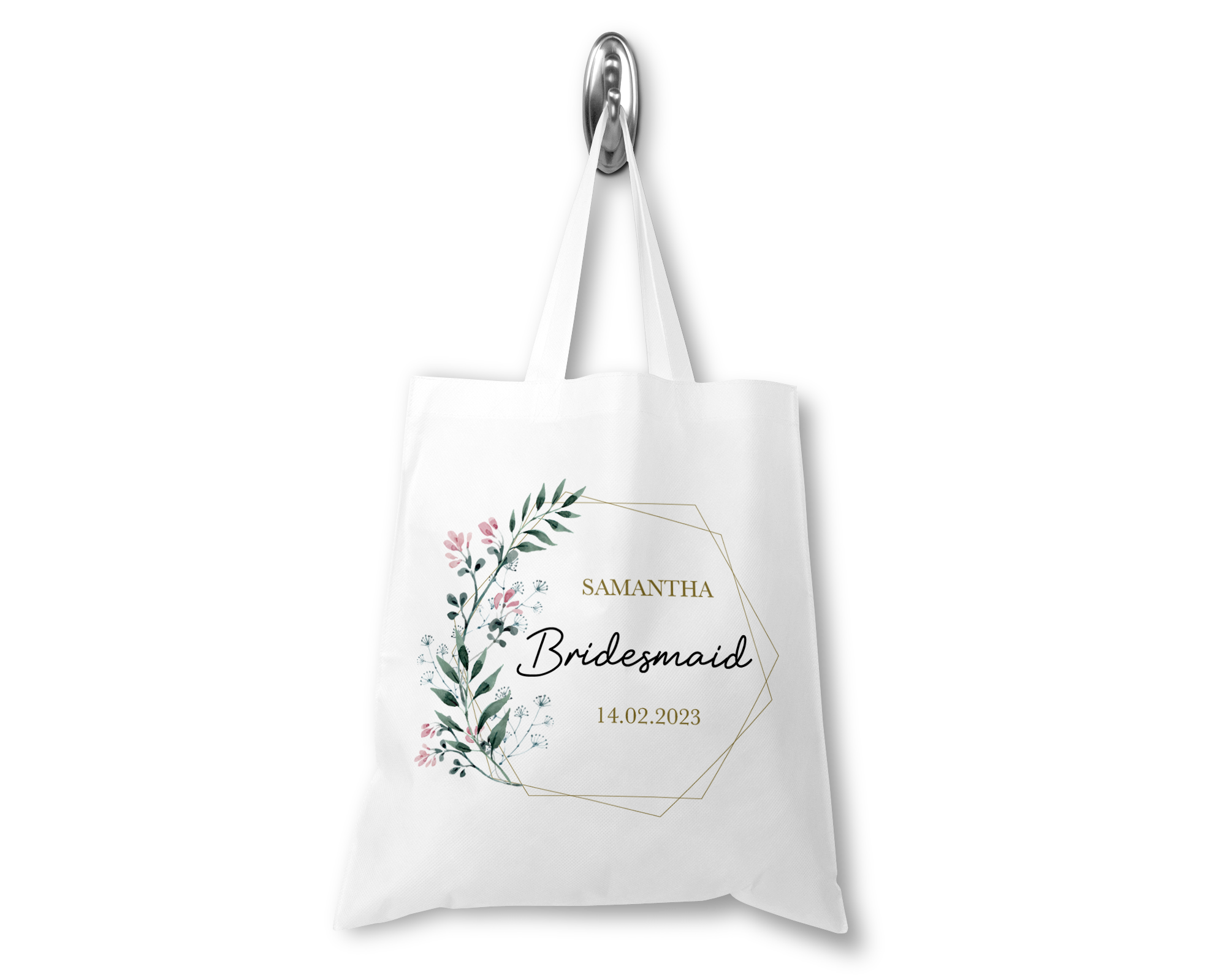 Elegantpark Bridesmaid Tote Bag - 100% Cotton Wedding Gift Bag For Bridal Party & Events