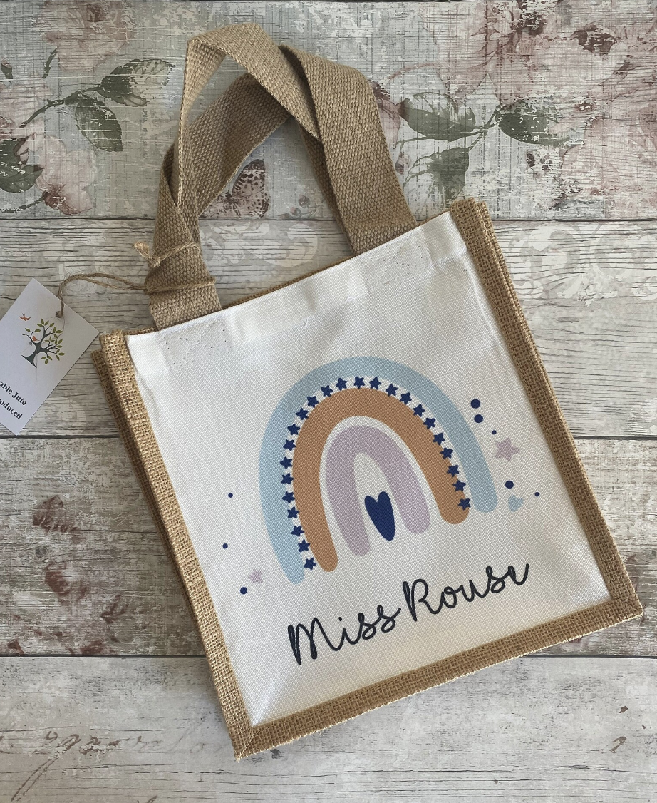 Personalised Teacher Lunch Bag - Teacher Gifts - Rainbow Gifts For Teachers - Teacher Bag