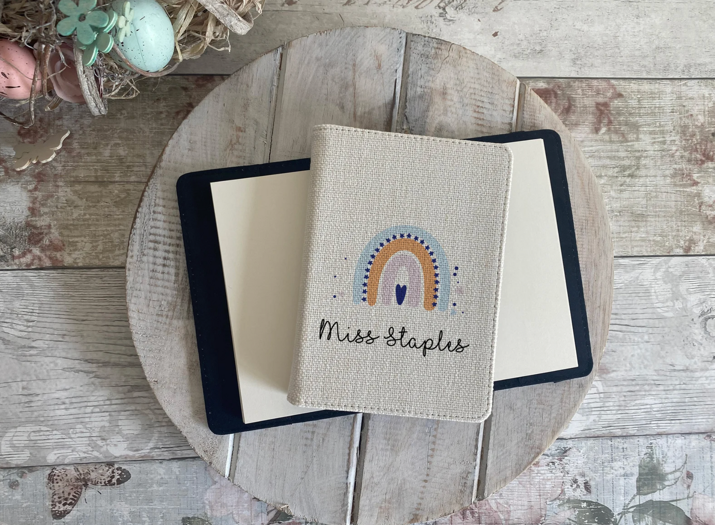 Personalised Teacher Notebook, Teacher Gifts, Linen Notebook