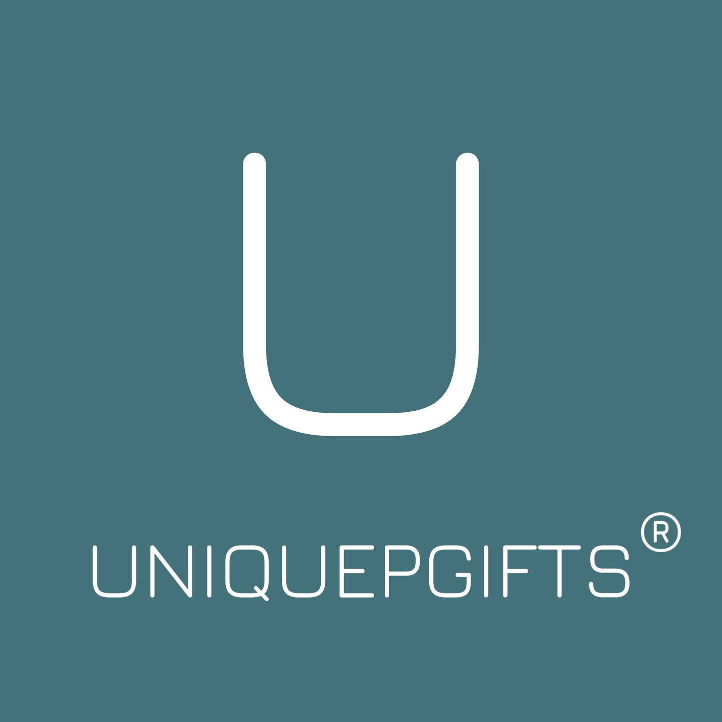 Logo of UNIQUEPGIFTS on a teal background
