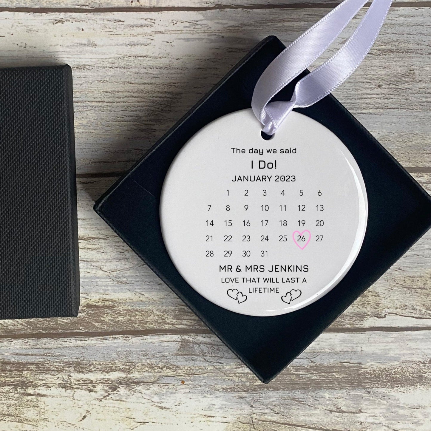 Personalised Wedding Gift For Bride And Groom - The Day We Said I Do! Ornament