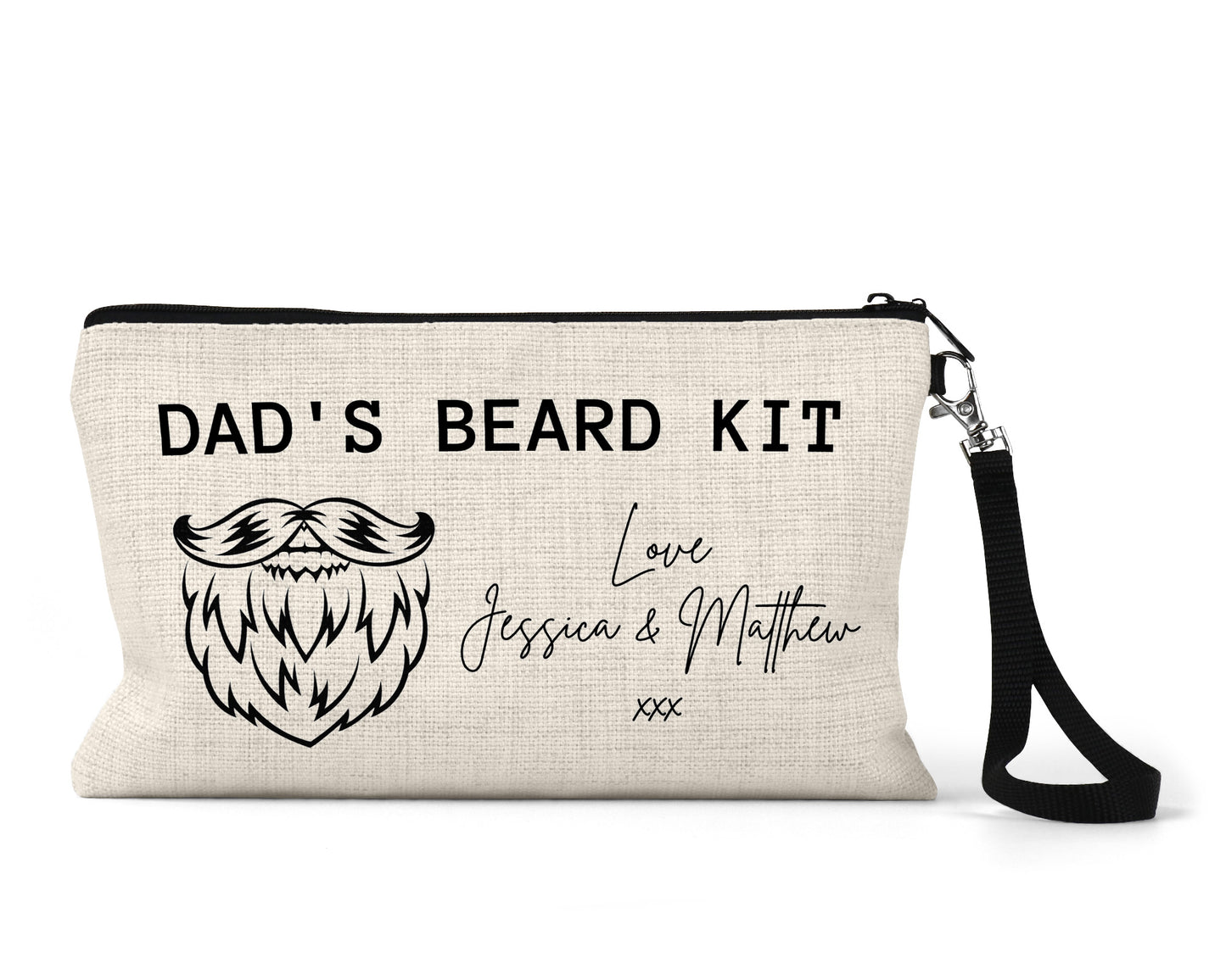 Personalised Beard Kit Bag, Beard Oil Bag, Dad Gifts
