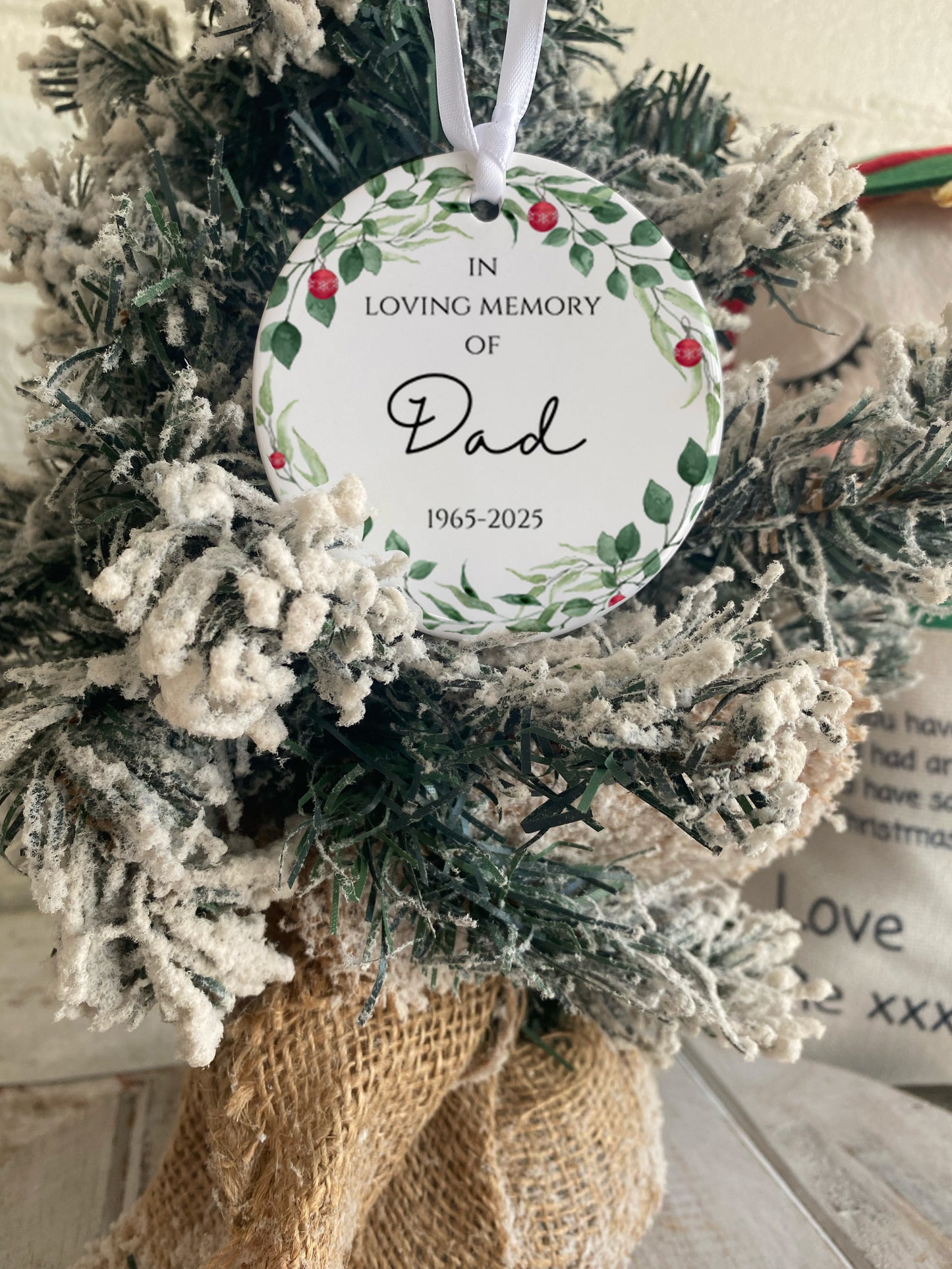 Personalised Memorial Christmas Bauble: In Loving Memory Ornament