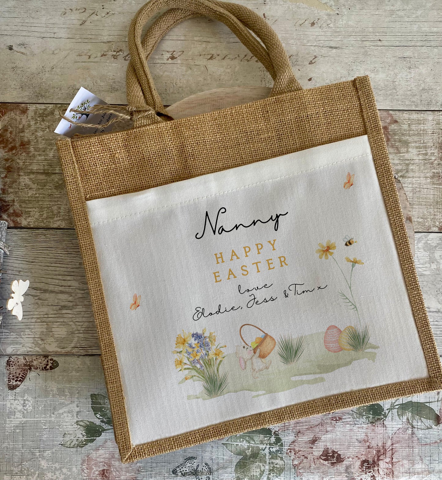 Personalised Nanny Easter Gift, Large Shopping Bag, Gift for Nana, Gift for Mum, Gift For Grandma, First Easter As My Nanny, 1st Easter Gift