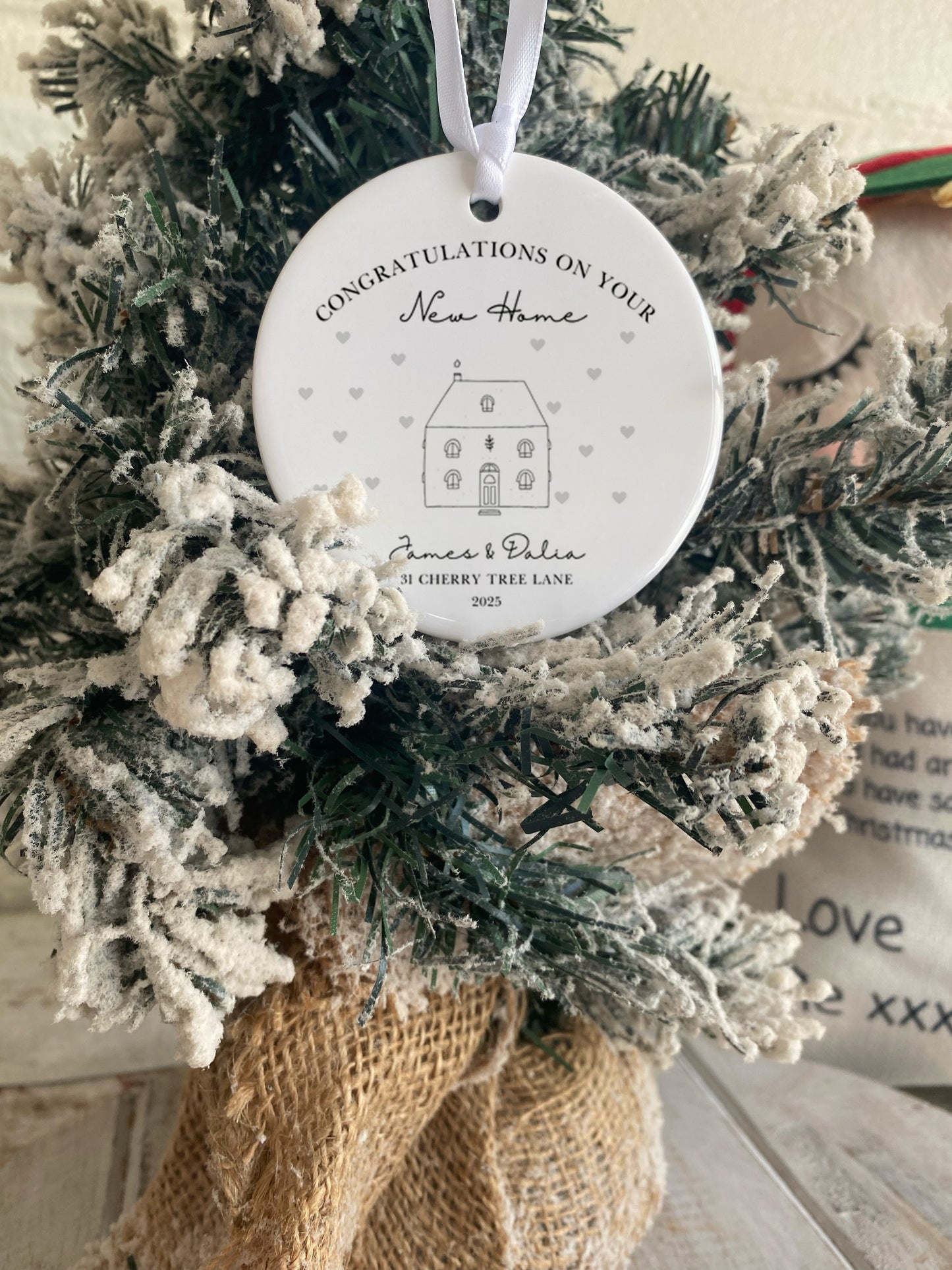 Personalised New Home Decoration - Friend Housewarming Gift - 1st Home Bauble - Christmas Ornament
