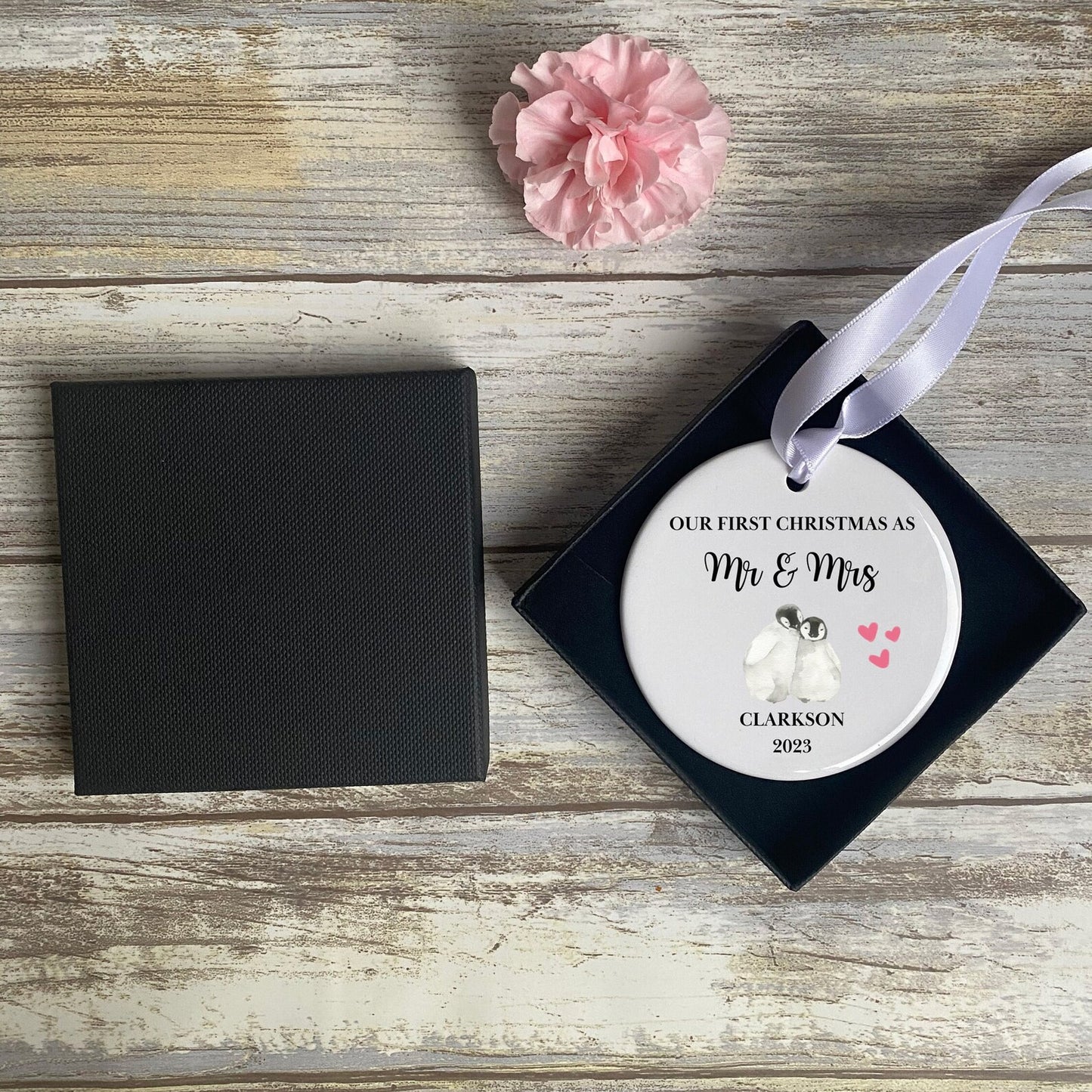 Personalised First Christmas as Mr & Mrs Bauble - First Christmas Married Ornament - Personalised Wedding Ornament