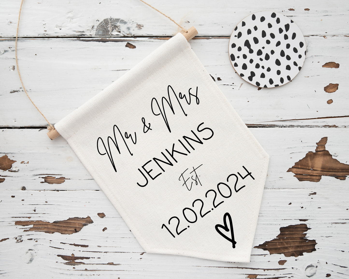 Personalised Wedding Flag, Just Married Sign, Wedding Aisle Sign, Page Boy Flag, Flower Girl Sign, Wedding Banner