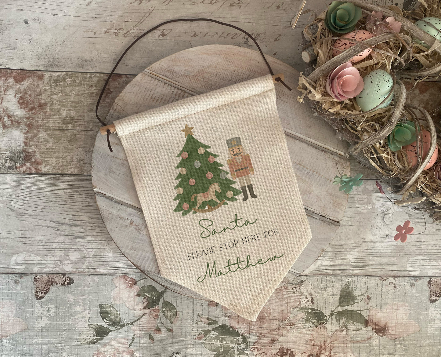 Personalised Santa Stop Here Sign - Ballerina, Nutcracker & Santa Designs