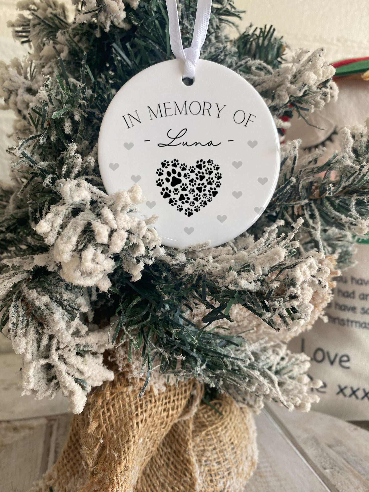 Personalised Pet Memorial Bauble - In Loving Memory - Christmas Decoration