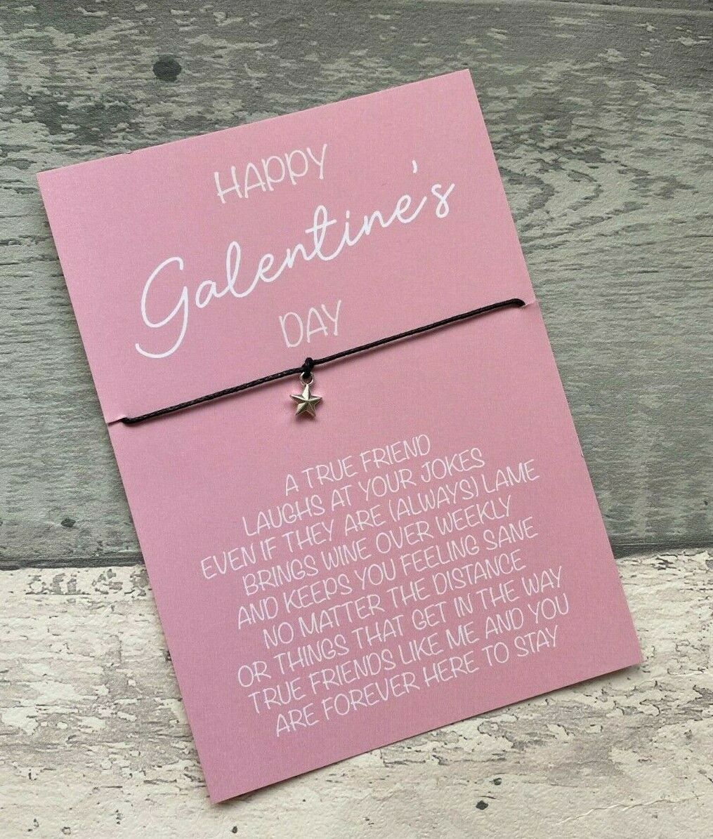 Valentine's Day card with a bracelet on a pink background