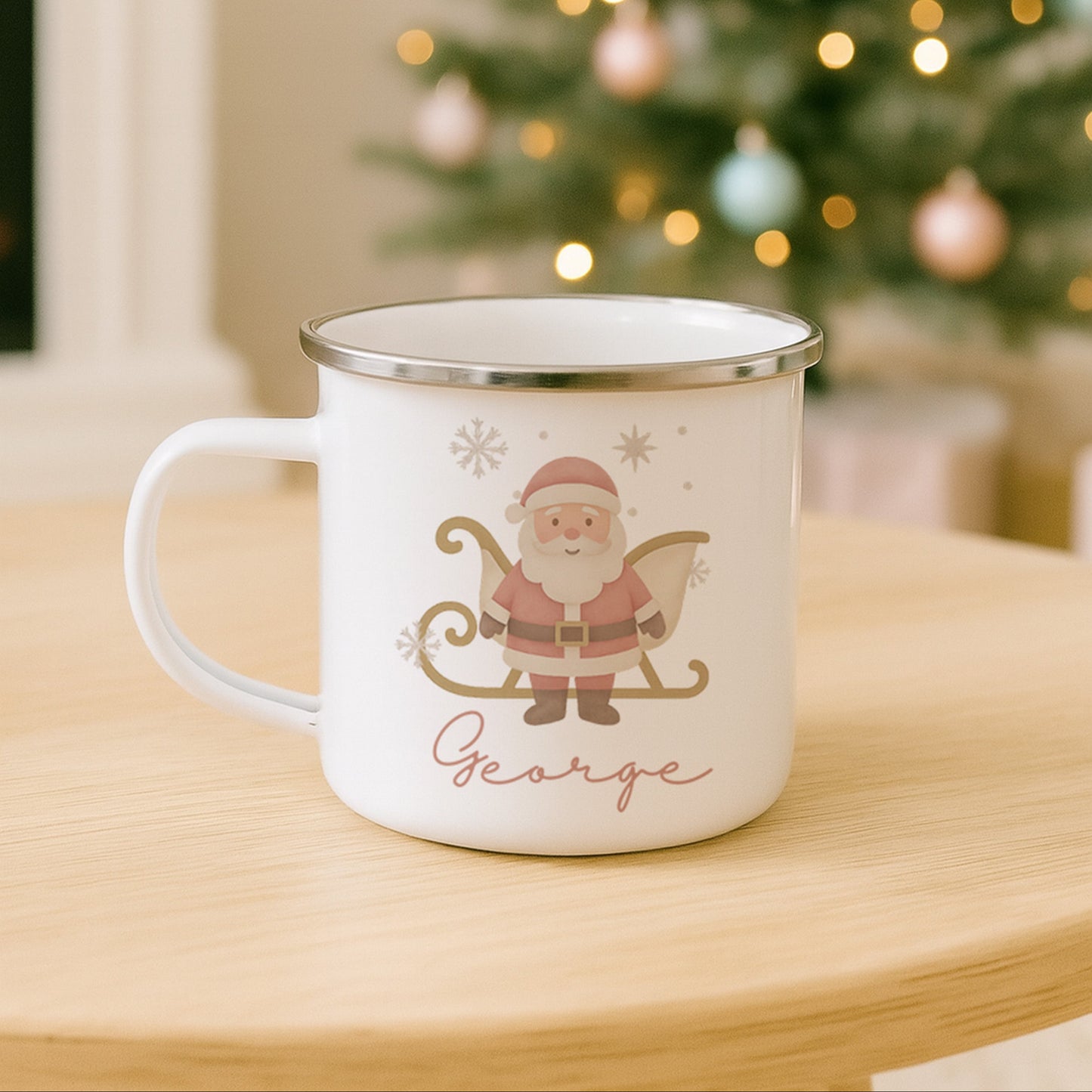 Personalised Kids Christmas Cups - Reusable Enamel Mug - Ballerina, Nutcracker & Santa Designs