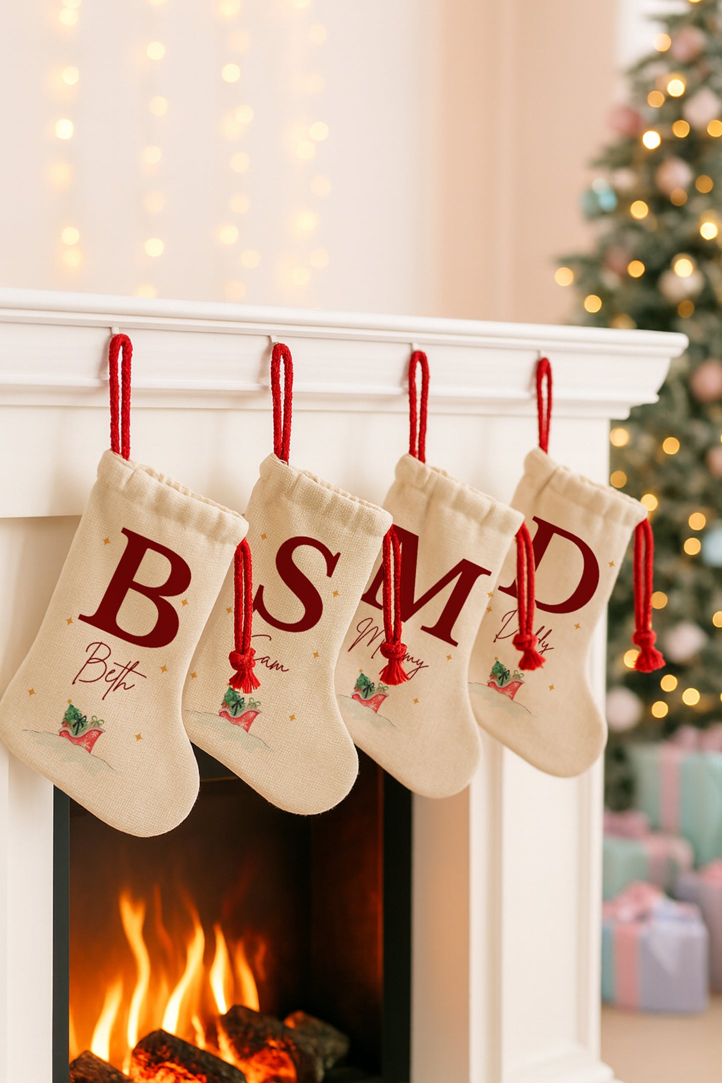 Personalised Family Christmas Stockings - Name Stocking - Christmas Decorations - First Christmas Stocking