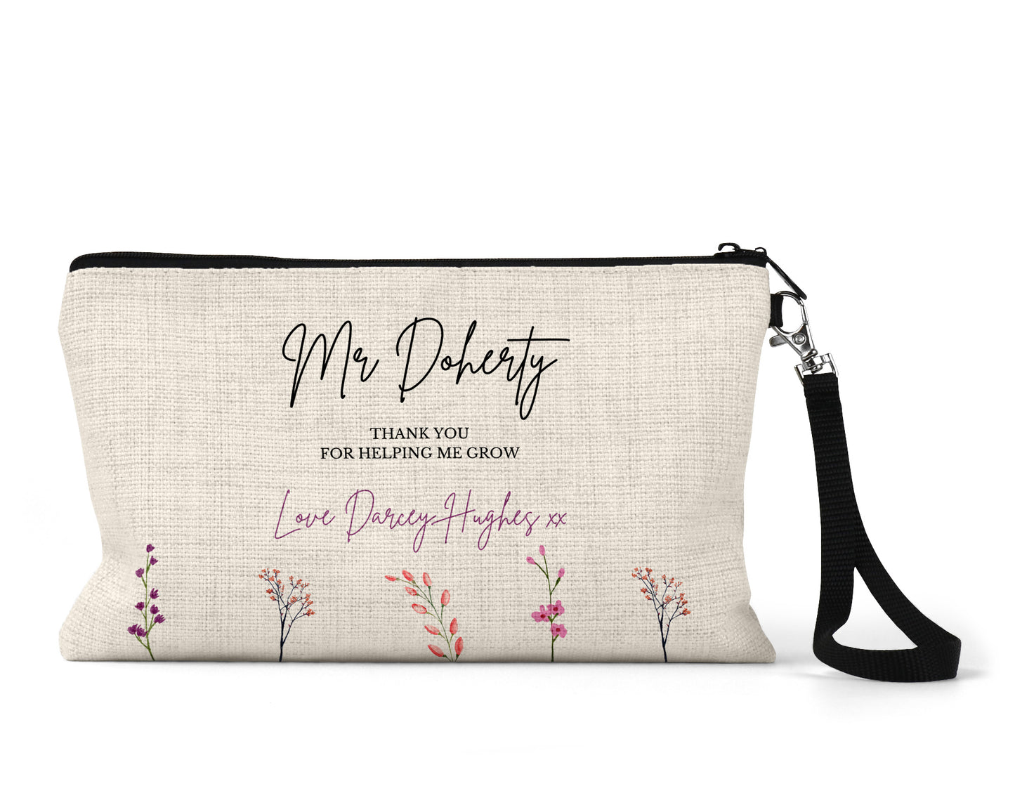 Teacher Gift, Teacher Pencil Case, End of Term Gift, Thank You For Helping Me Grow, Personalised Teacher Gift From Class
