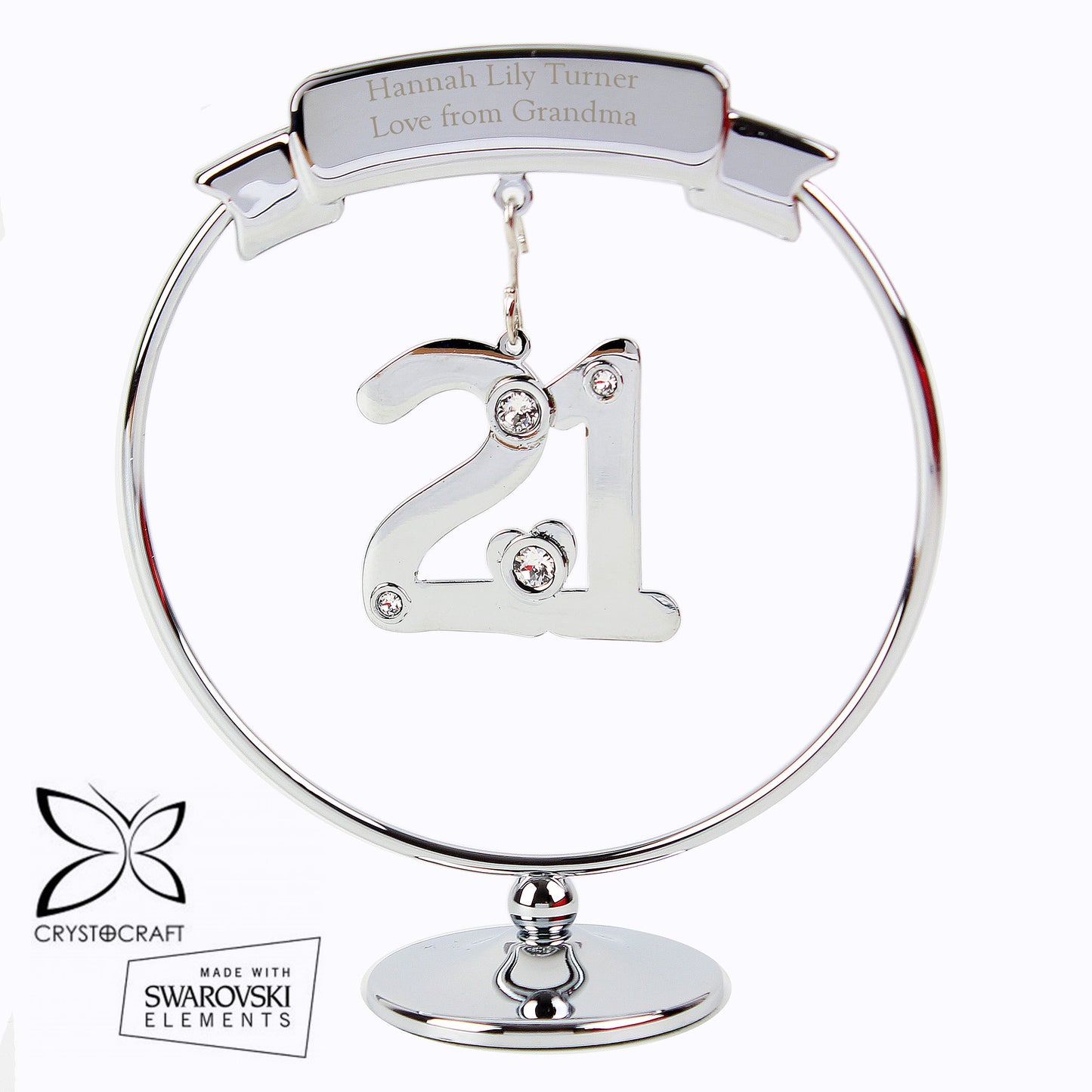 Personalised Crystocraft 21st Celebration Ornament