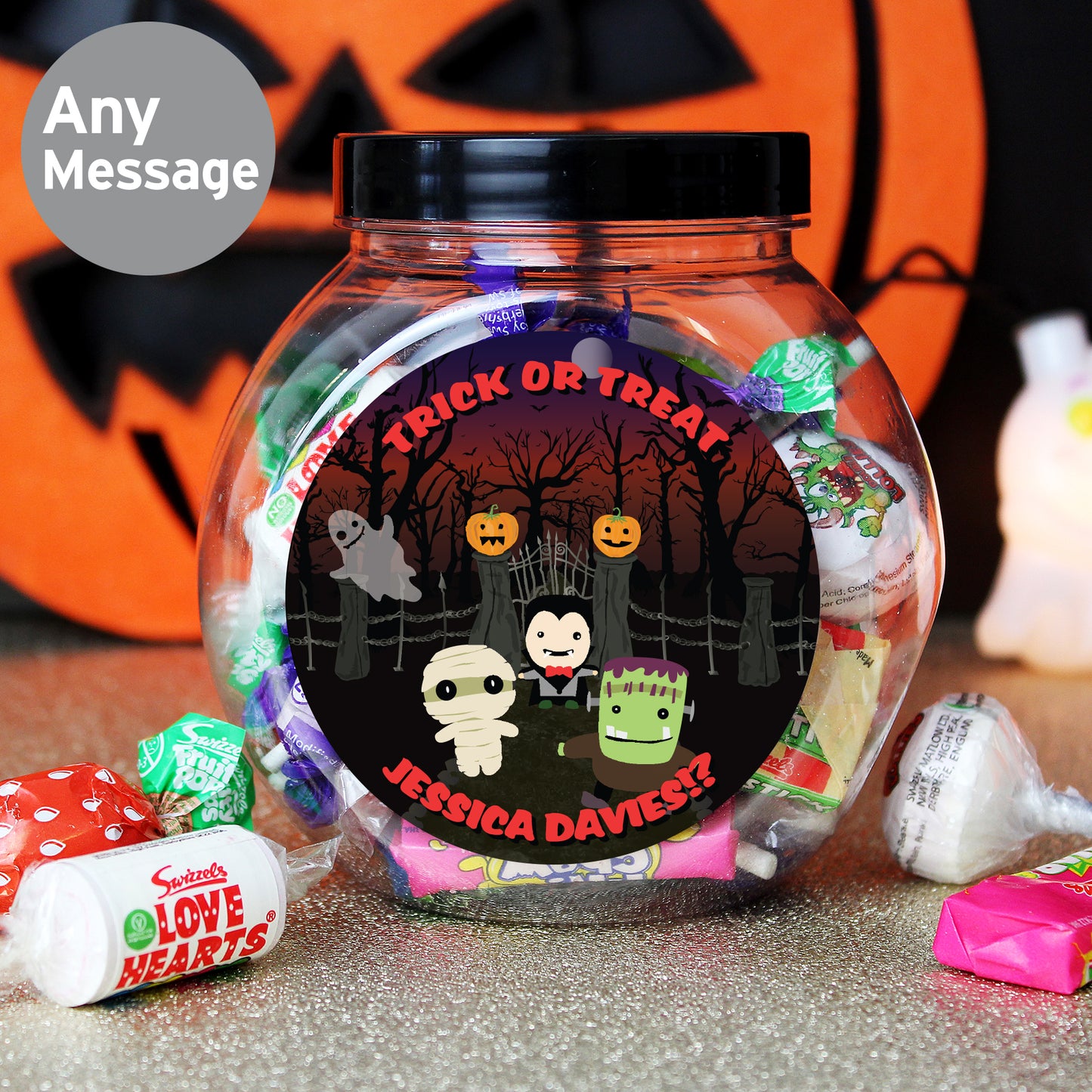 Personalised Halloween Sweet Jar
