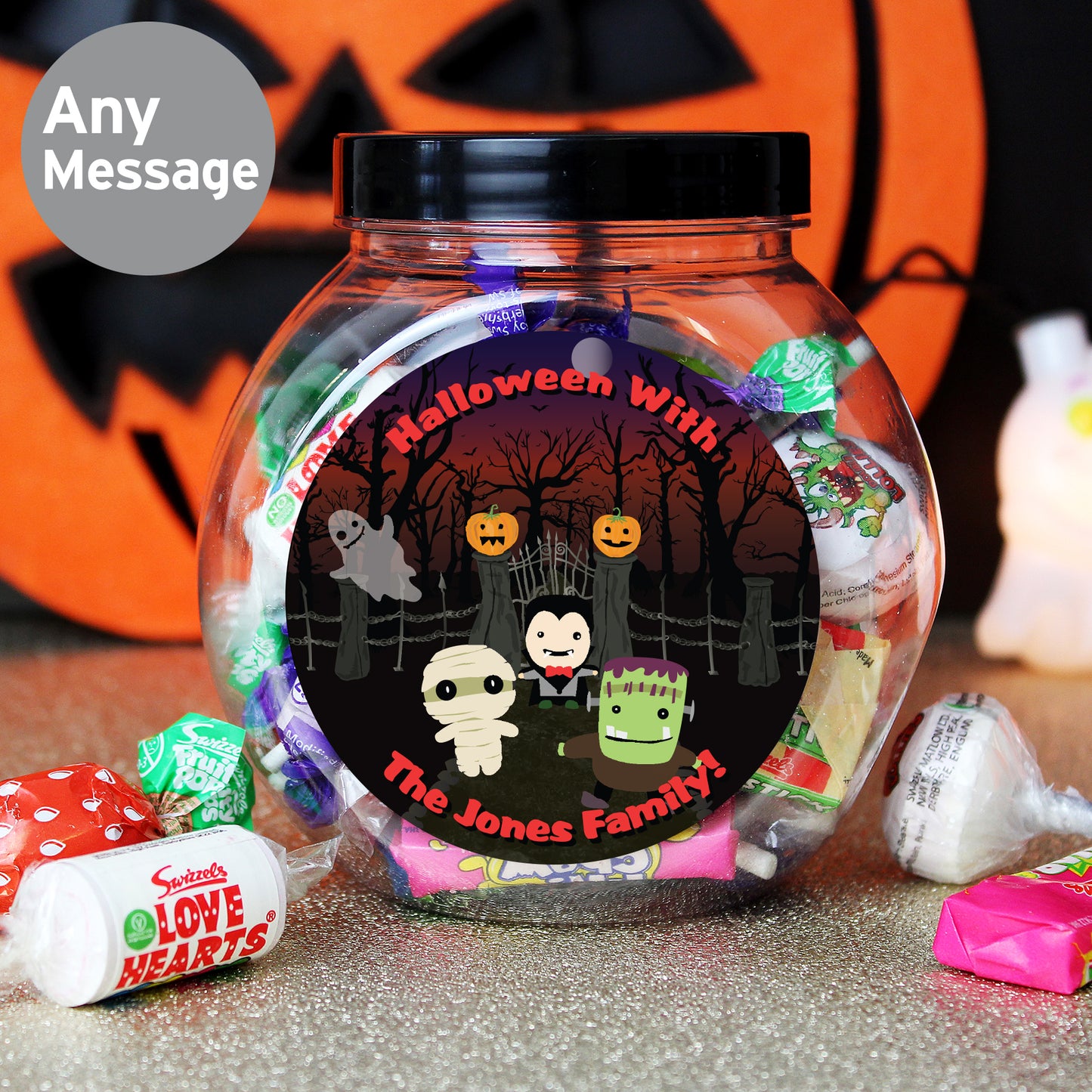 Personalised Halloween Sweet Jar