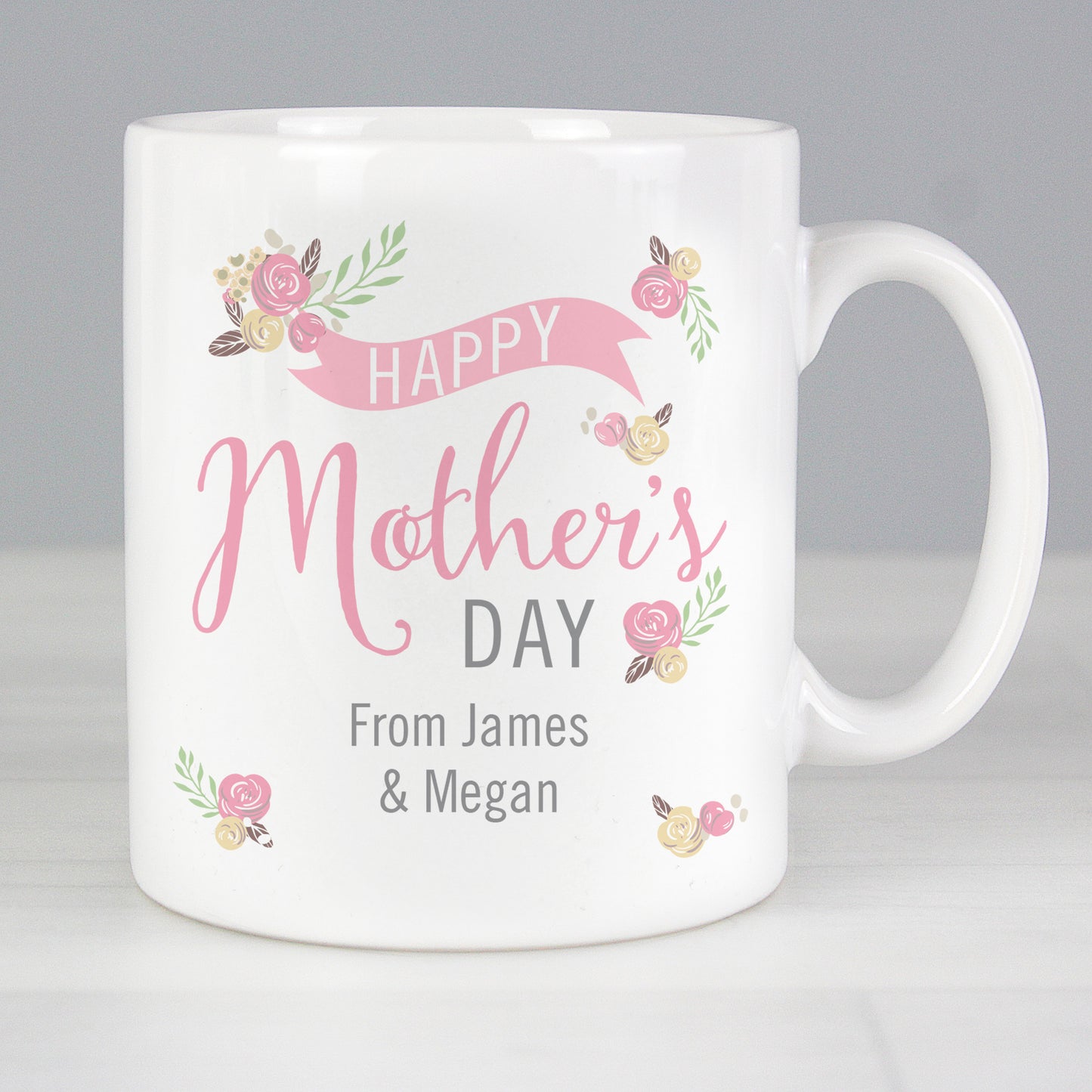Personalised Floral Bouquet Mother’s Day Slim Mug