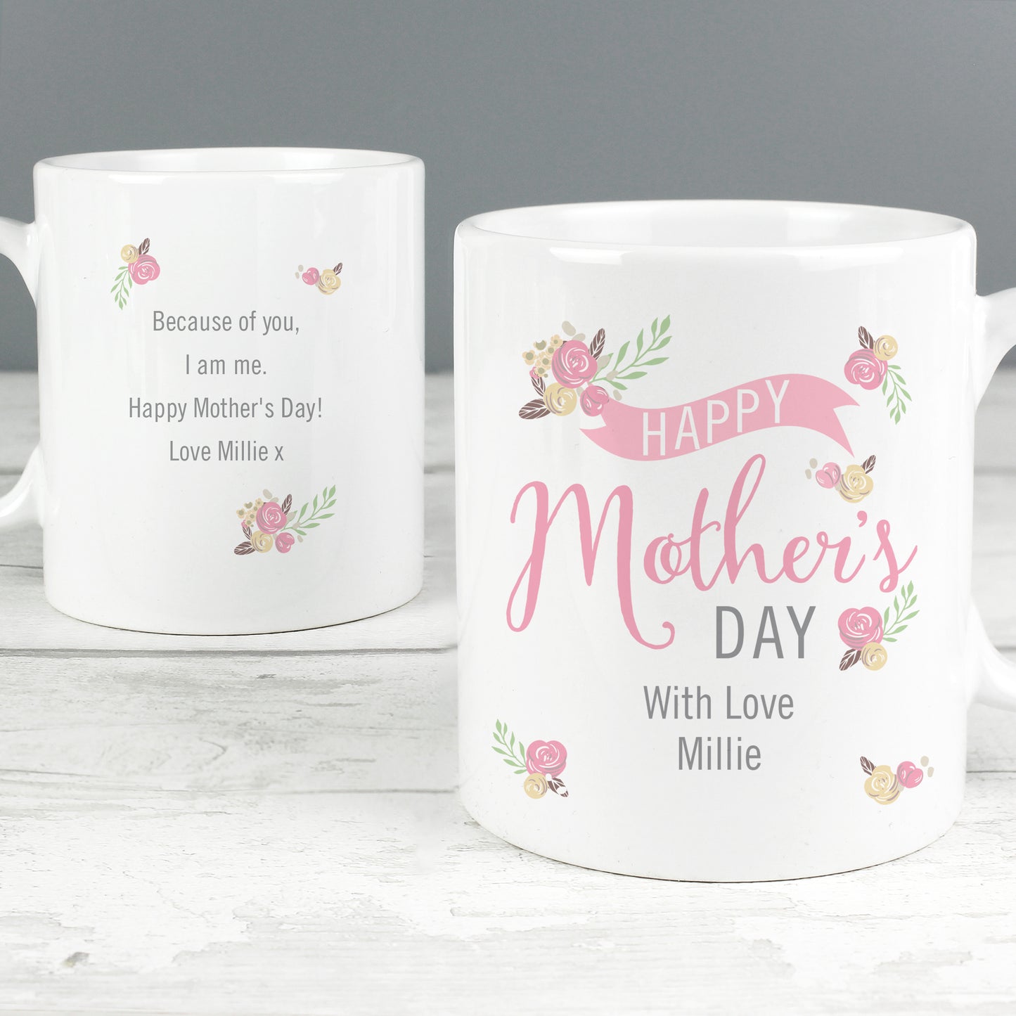 Personalised Floral Bouquet Mother’s Day Slim Mug