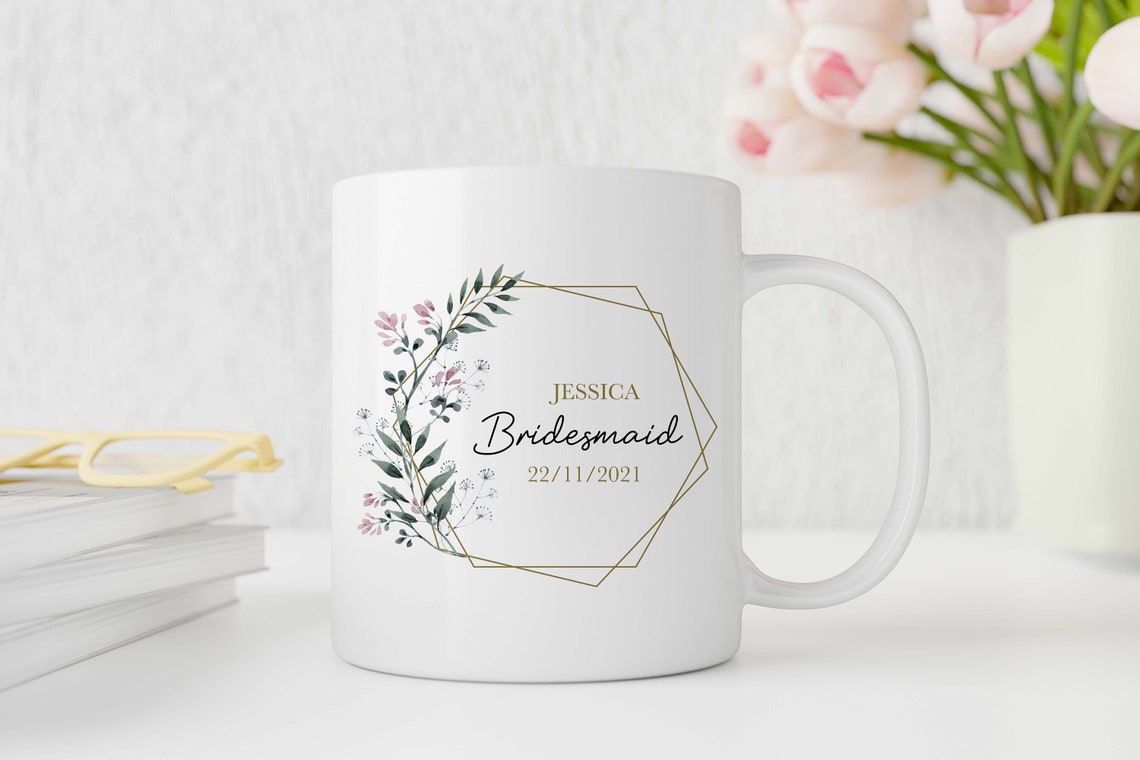 Personalised Bridesmaid Gifts - Wedding Day Mug