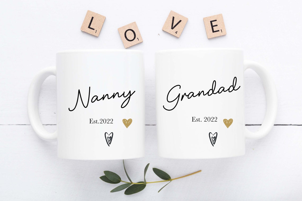 Nanny and Grandad Mugs - Grandparent Gift - New Grandparent Christmas Gift - New Nanny Gift