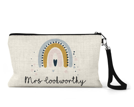 Teacher Pencil case with a Black Zip and Black Strap