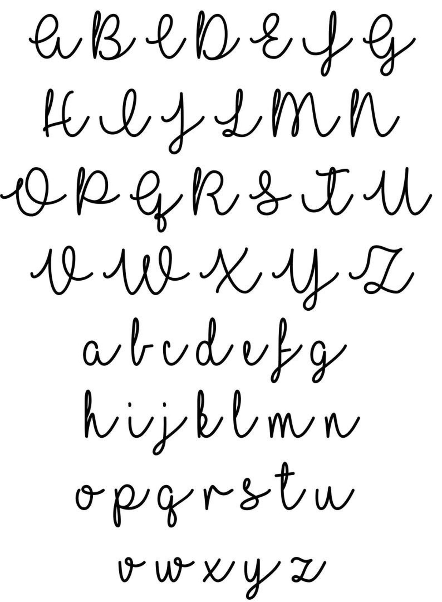 A font grid showing the whole font to help visualise the product.