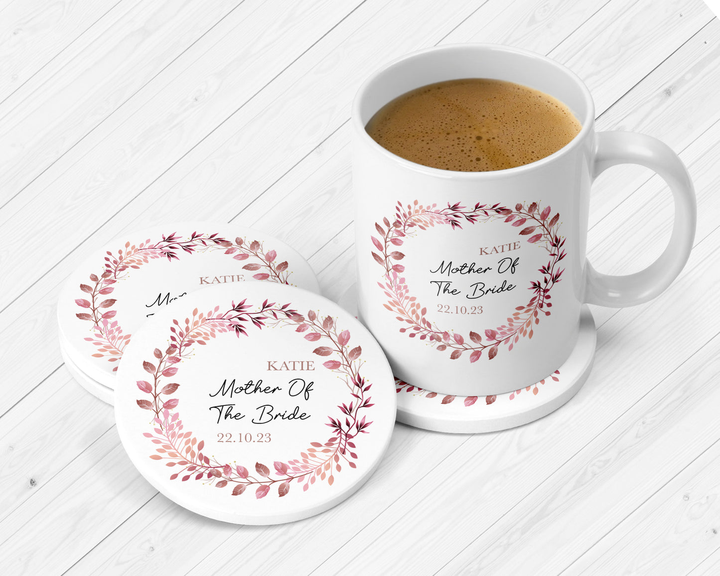 Personalised Wedding Gift For The Mother Of The Bride - Rustic Themed Mug