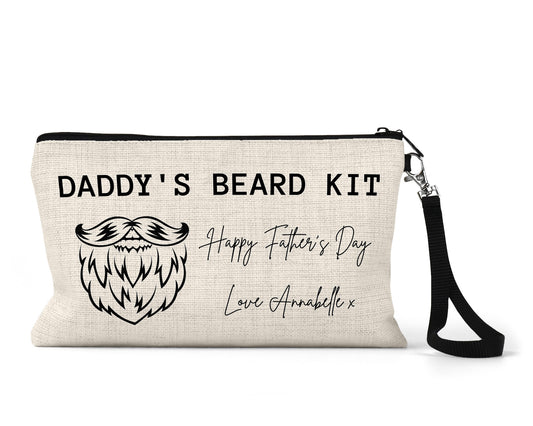 Personalised Beard Kit Bag, Beard Oil Bag, Dad Gifts