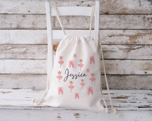 Personalised Dance Bag For Girls - Ballerina Gift - School Gym Bag