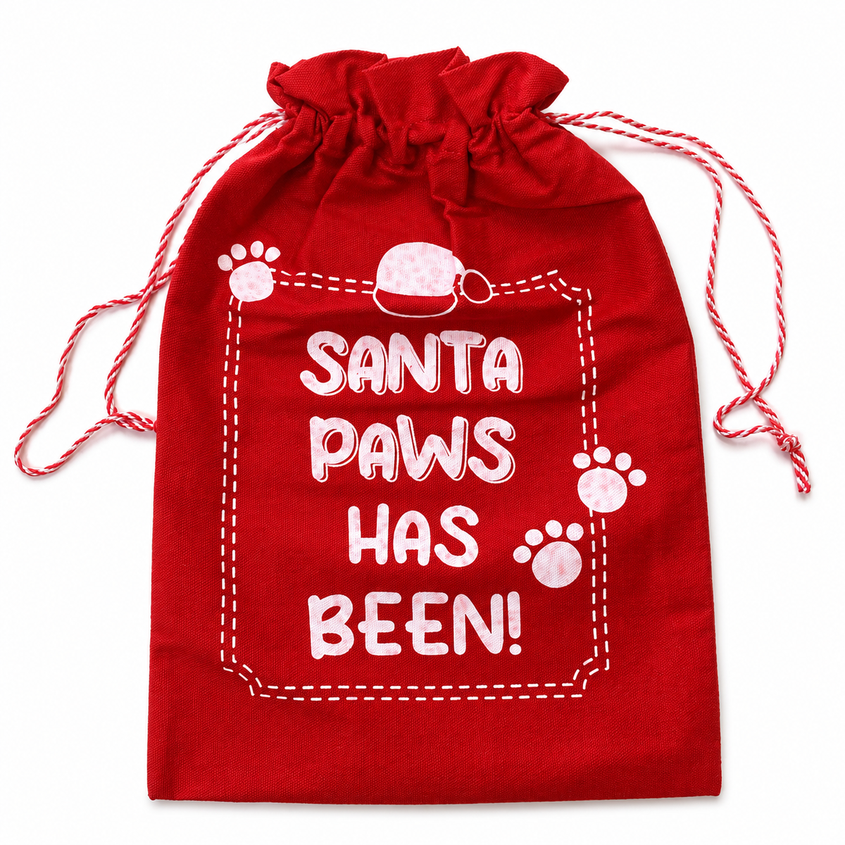 Santa Paws Christmas Sack - Pet Dog Cat Xmas Eve Bag