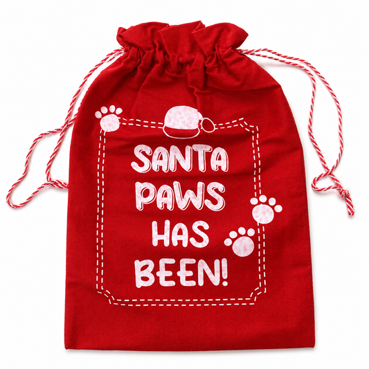Santa Paws Christmas Sack - Pet Dog Cat Xmas Eve Bag