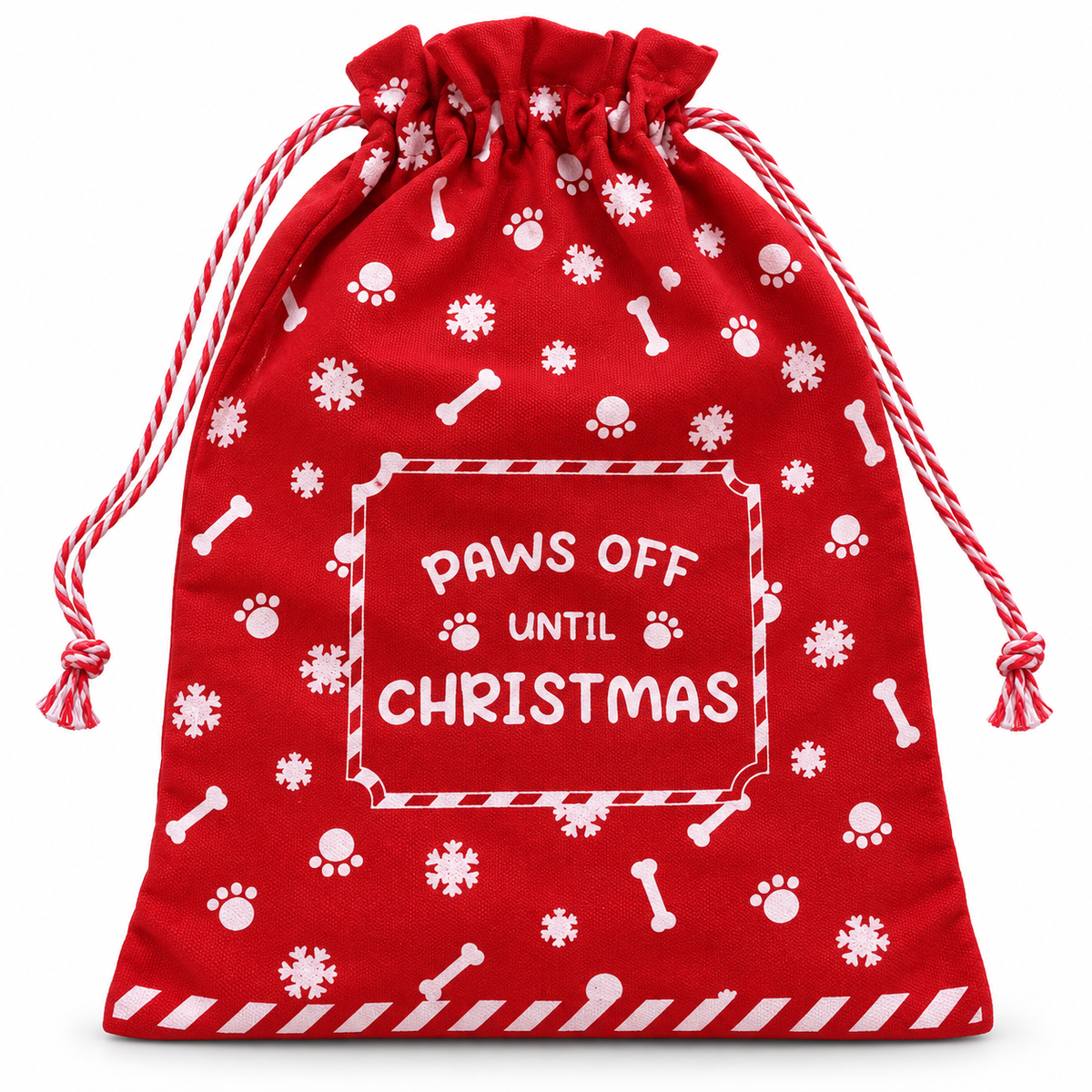 Santa Paws Christmas Sack - Pet Dog Cat Xmas Eve Bag