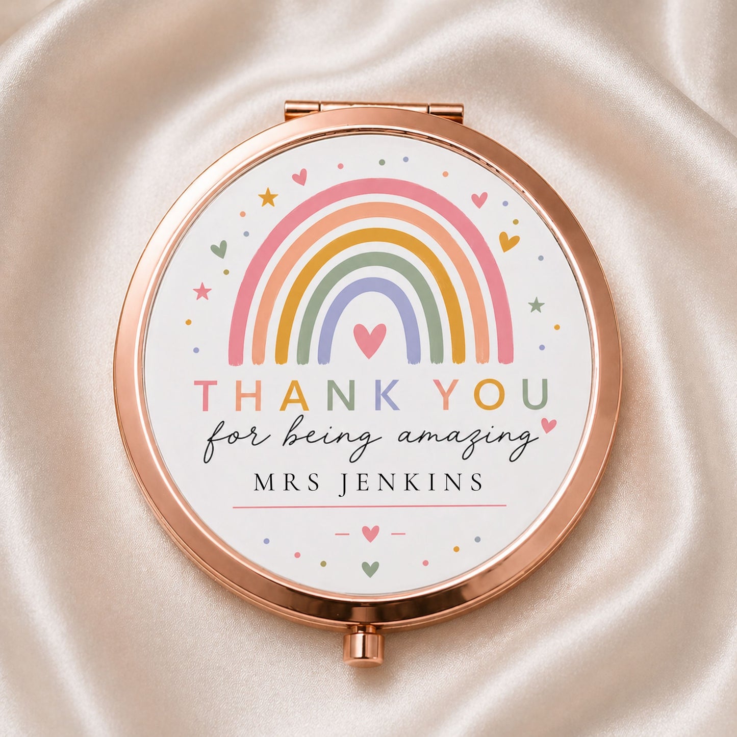 Personalised Teacher Mirror Gift | Thank You Teacher Present | End of Term School Leavers Gift | Teaching Assistant Gift