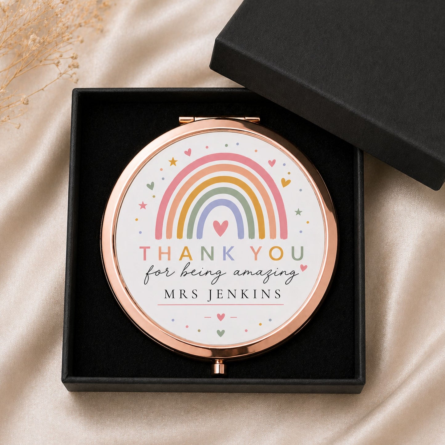 Personalised Teacher Mirror Gift | Thank You Teacher Present | End of Term School Leavers Gift | Teaching Assistant Gift
