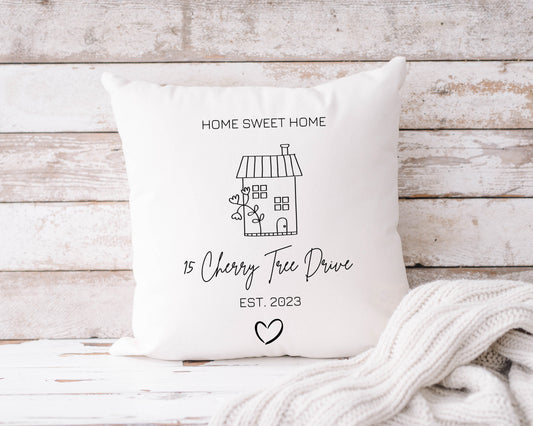 Personalised New Home Gift For Couple, First Christmas New Home, New Home Cushion, 1st Home Gifts