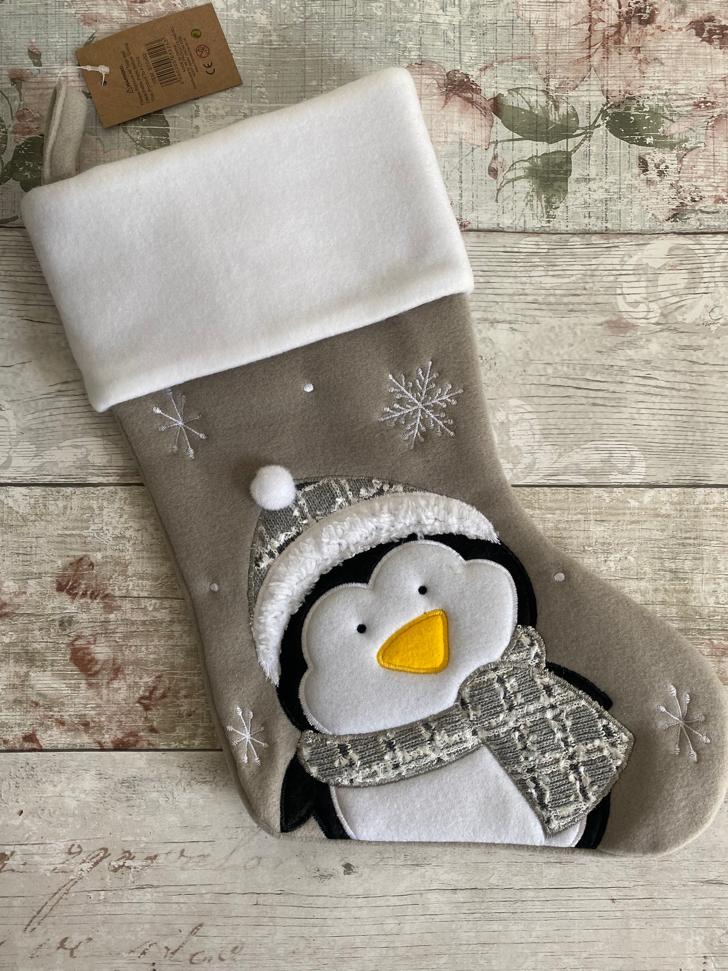 Personalised Christmas Stocking - Family Christmas Stocking - Christmas Eve Stocking - Penguin Snowman Stocking