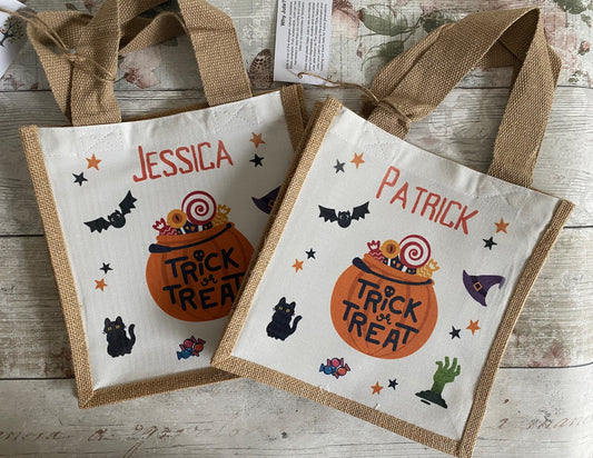 Personalised Trick Or Treat Bag, Halloween Bag, Halloween Gift For Kids
