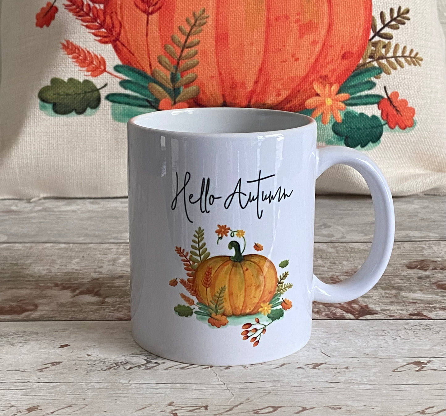 Autumn Mug, Hello Autumn, Pumpkin Decor, Autumnal Message, Autumn Decor, Autumn Kitchen Accessories