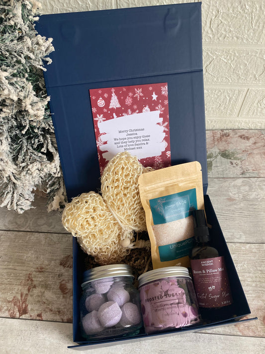 Luxury Spa Gift Box, Christmas Hamper For Her, Pamper Hamper, Friends Christmas Gift, Wife Gifts, Relaxation Gift, Pamper Box Set For Women