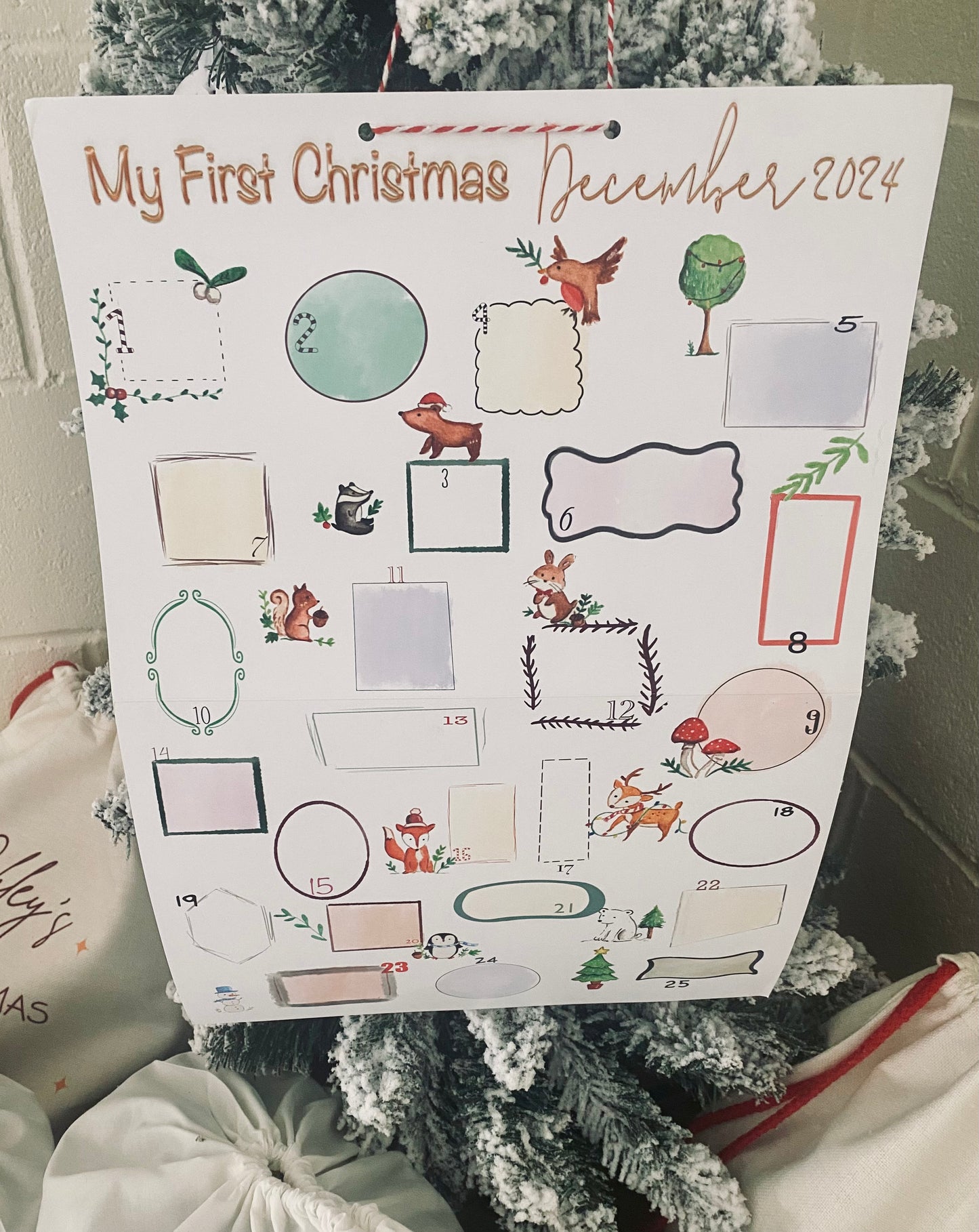 Baby's First Christmas - Countdown To Christmas Advent Calendar - Baby Memory Keepsake