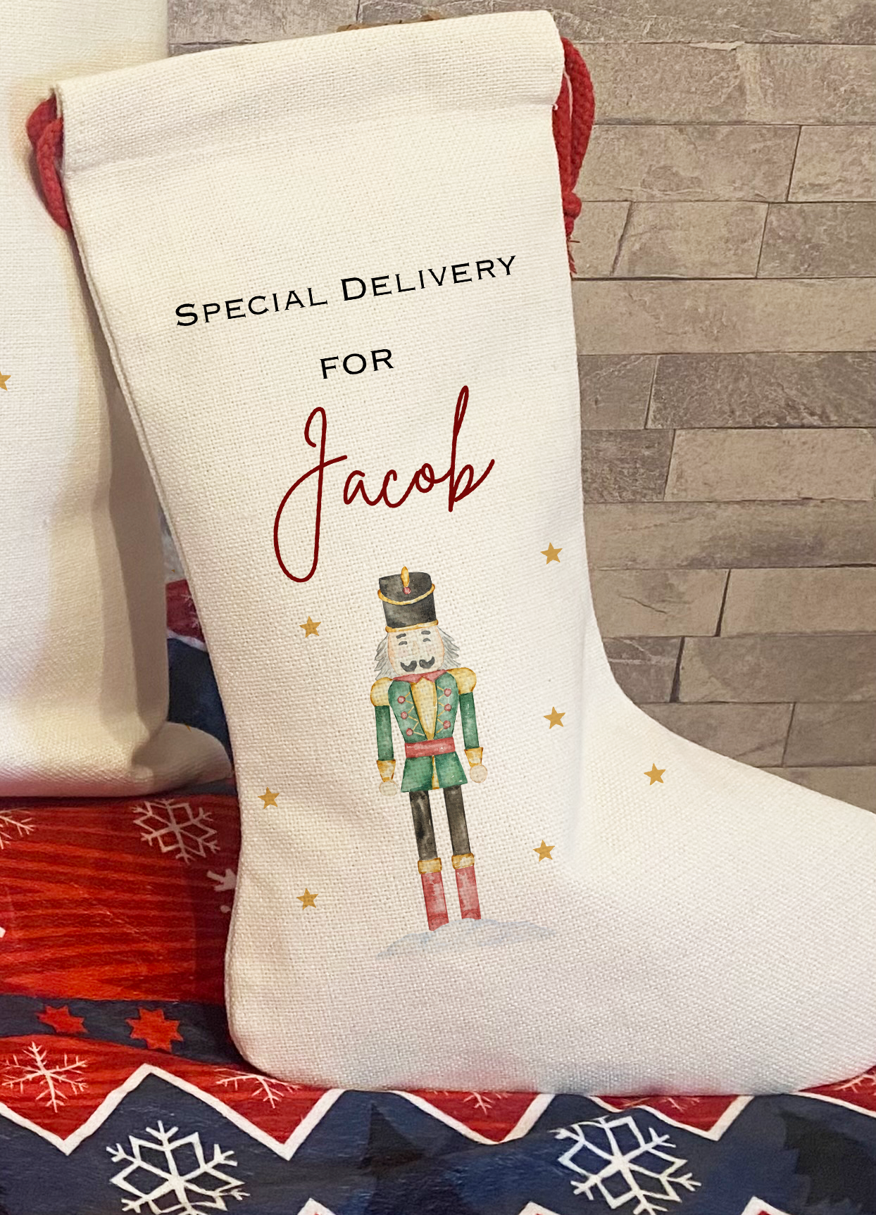 Personalised Santa Sack, Christmas Sack, Christmas Nutcracker, First Christmas Gift, Christmas Eve Bag, Christmas Stocking Set