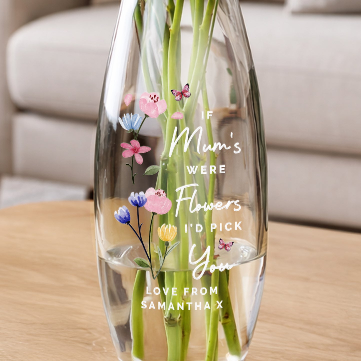 Personalised Id Pick You Text Bullet Vase