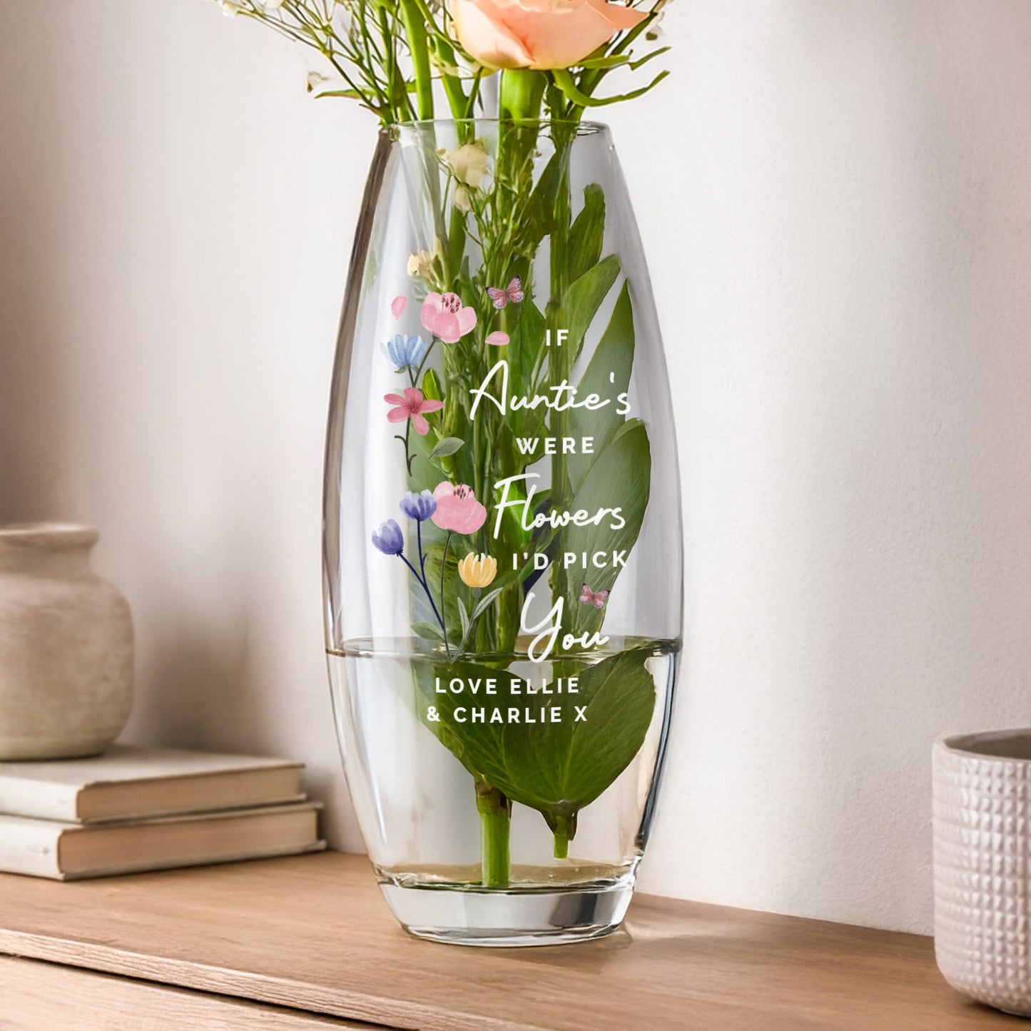 Personalised Id Pick You Text Bullet Vase