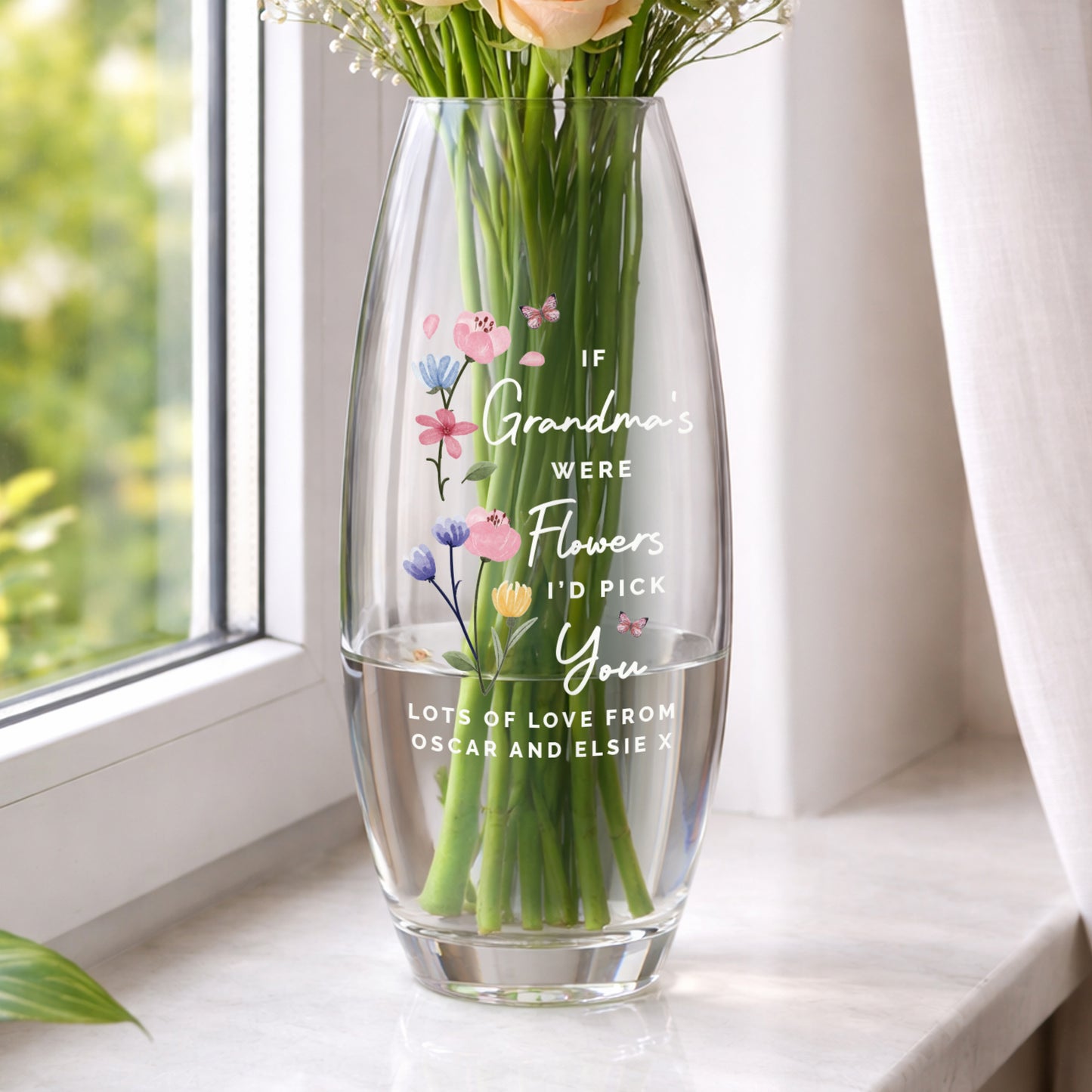 Personalised Id Pick You Text Bullet Vase