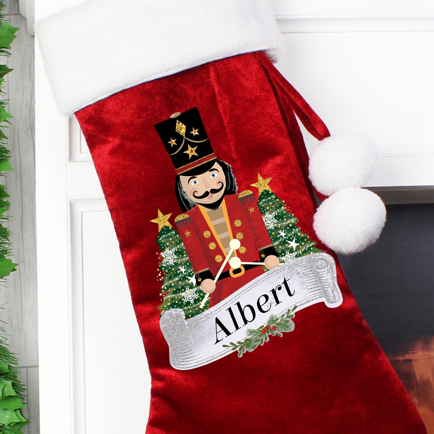 Personalised Nutcracker Red Stocking