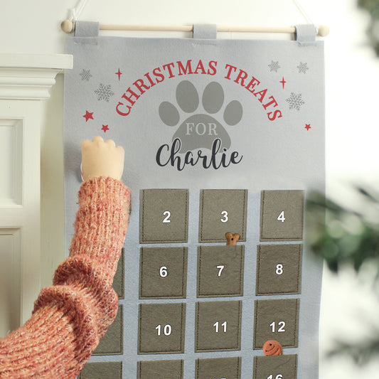 Personalised Pet Advent Calendar In Silver Grey