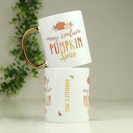 Personalised Pumpkin Spice Gold Handle Mug